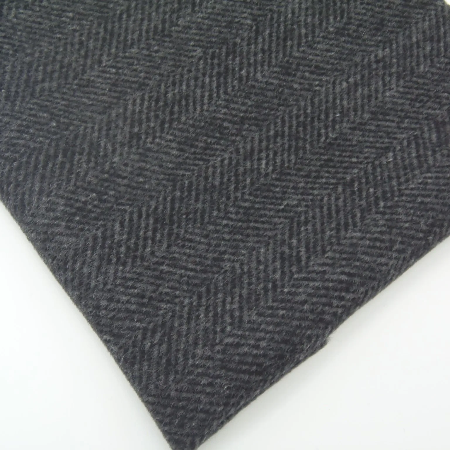 Мужская шерстяная ткань в елочку из полушерстяной смеси с начесом зигзаг, тканая флисовая ткань с покрытием для костюма