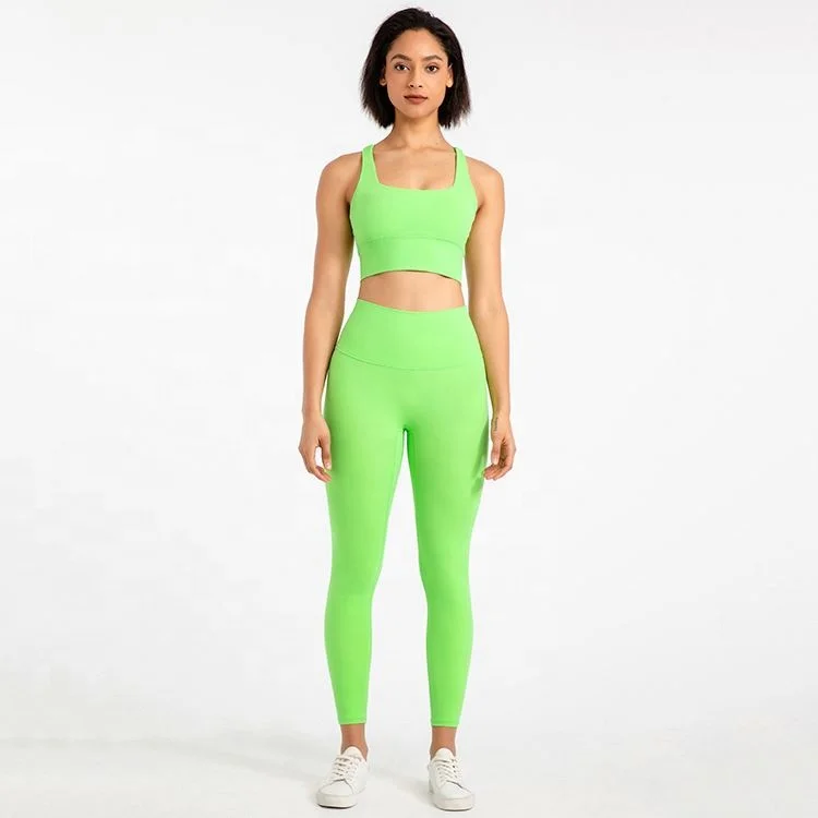 Glorystar Custom activewear manufacturers high waist tights fitness set 2022 womens activewear dropshipping