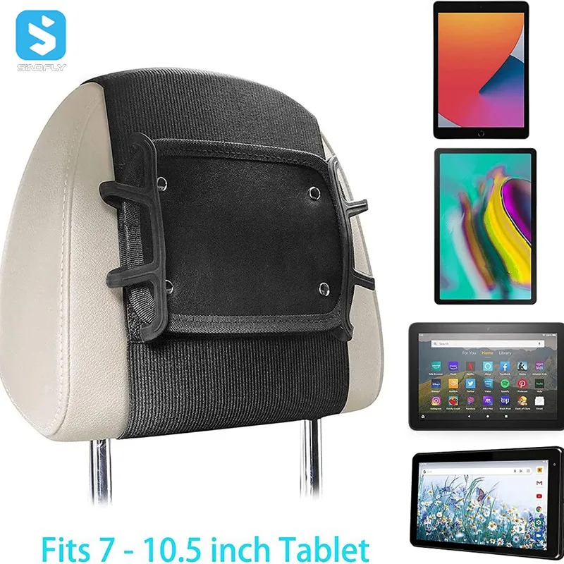 Регулируемый держатель для подголовника автомобиля, держатель для планшета для детей на задних сиденьях, противоскользящий ремень и удерживающая сетка