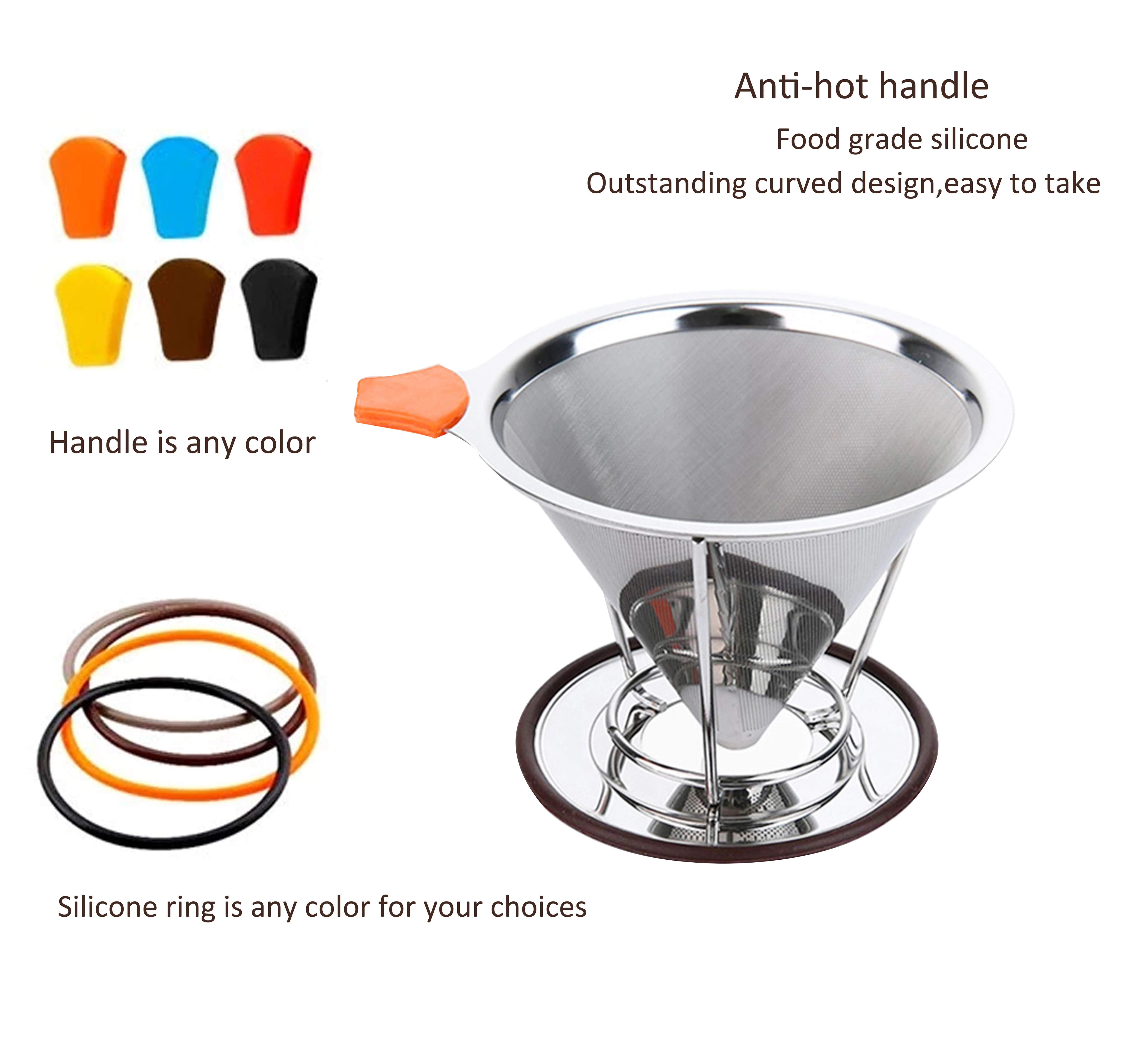 Stainless Steel  Coffee Dripper Outdoors Coffee Filter Hold Coffee Filter