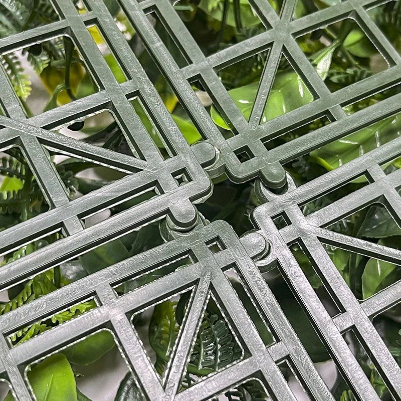 JS Artificial Plant Wall Panel Green Material Exterior Interior Wall Stone Tiles Artificial Grass Wall for Vertical Garden Home