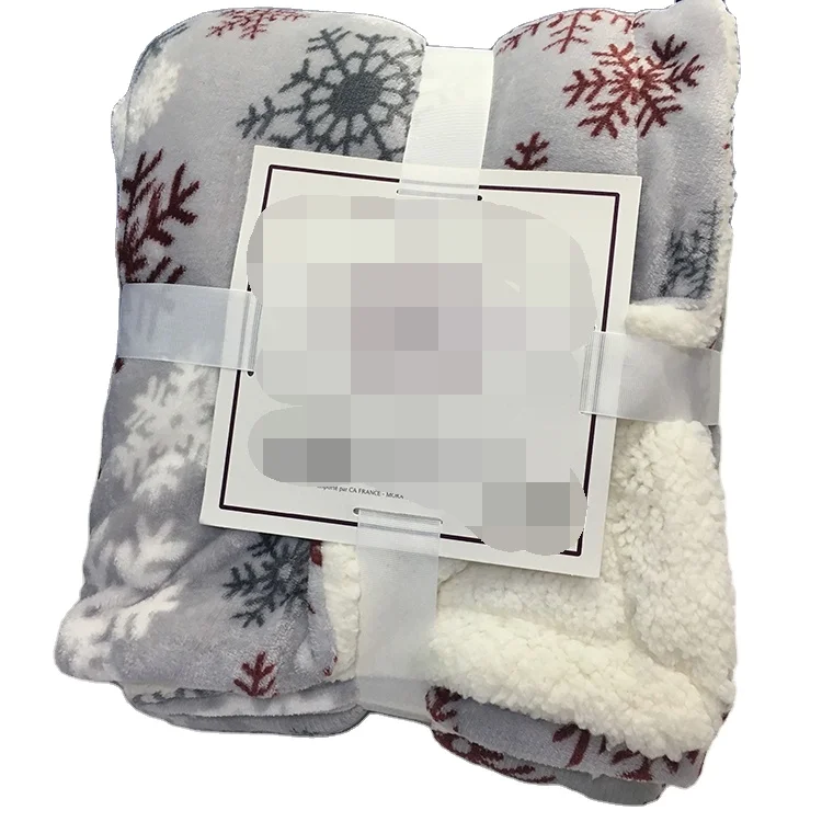 Китайский завод одеяло Sherpa бесплатный образец Двухслойное фланелевое из полиэстера для