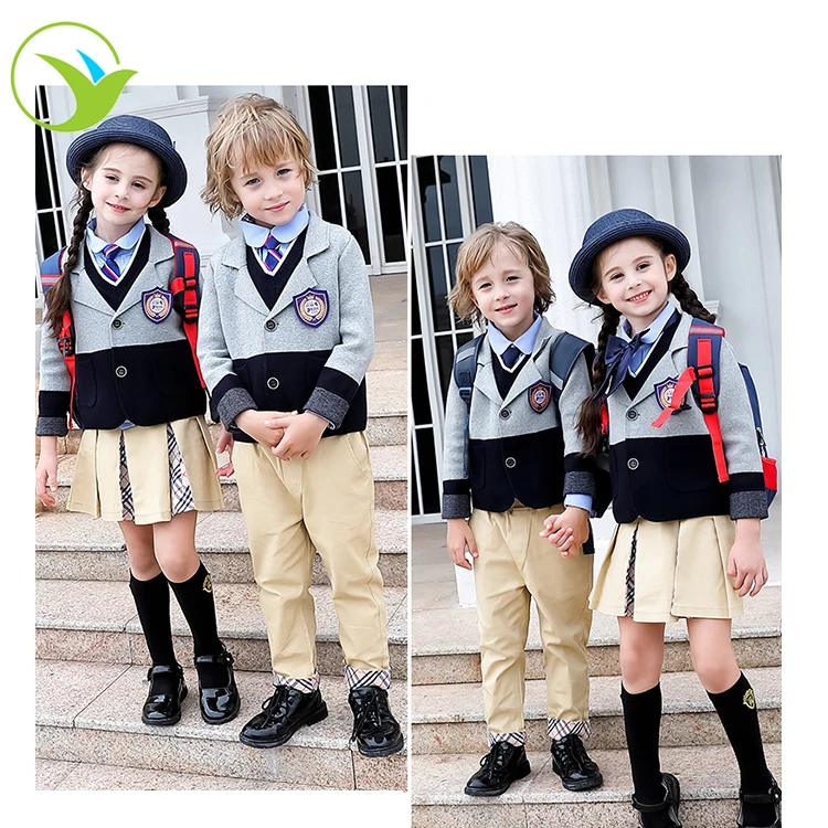 Черный вязаный школьный свитер с логотипом на заказ для детей начальной школы, жилет с блейзером