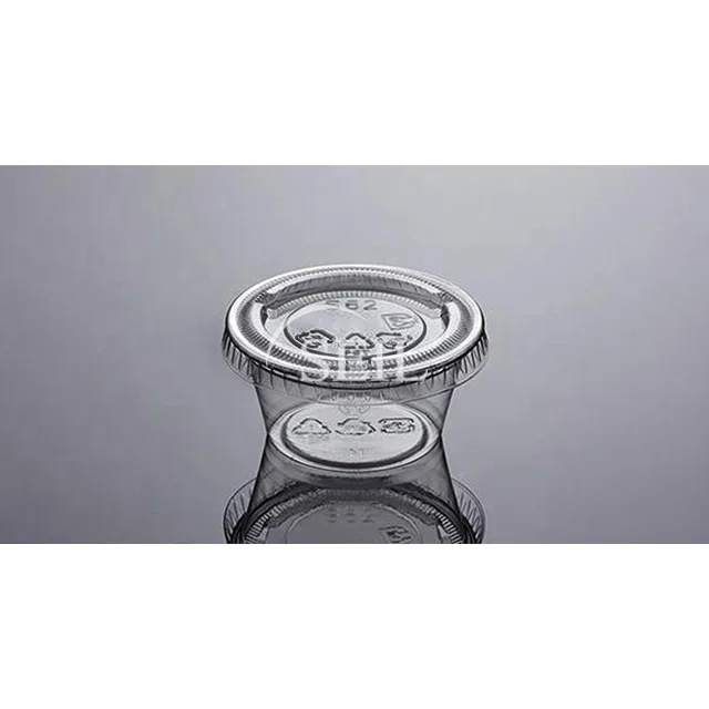 2 унции, одноразовая пластиковая чашка для соуса с крышкой/контейнер для пищевых продуктов для домашних животных/соевые чашки для суши на вынос