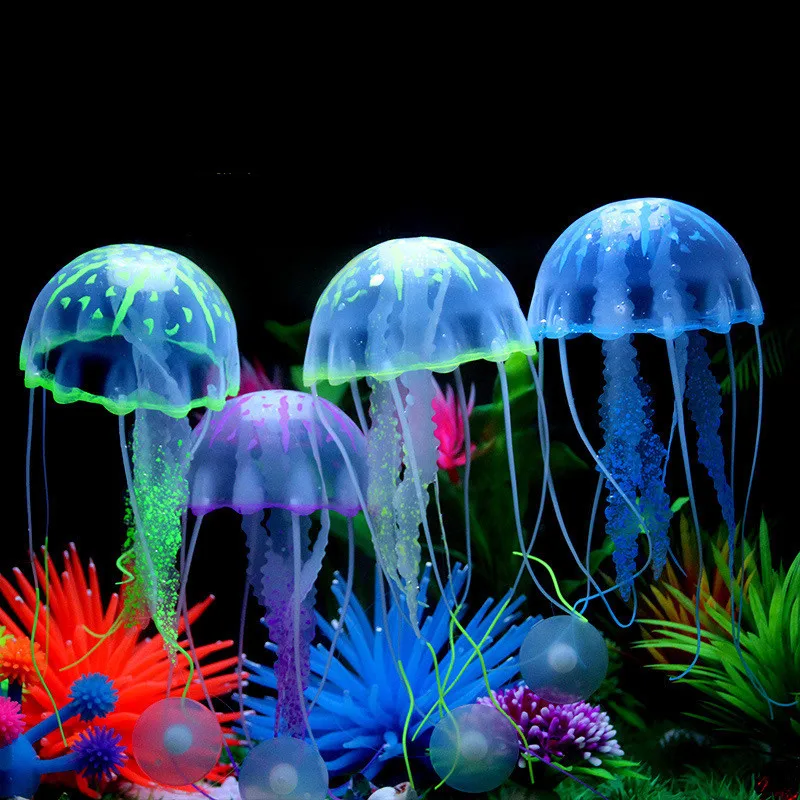 
ZOOYA Artificial Glowing Effect Silicone Jellyfish Effect Jellyfish Fish Tank Underwater Luminous Ornament Aquatic Landscape Aq 