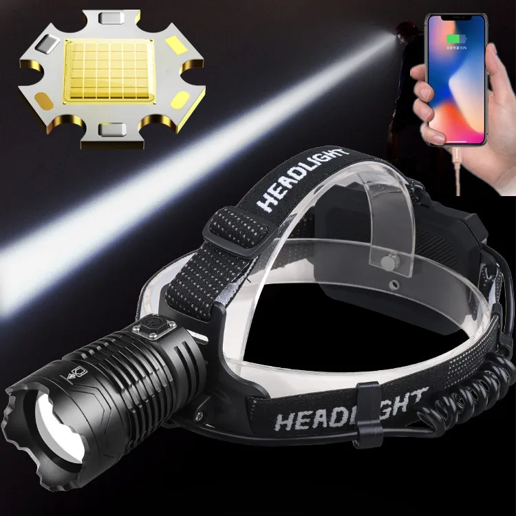 XHP360 Super Bright Led Headlamp Zoomable Powerbank 36-core Headlight USB Rechargeable 18650 Battery Head Flashlight Lamp