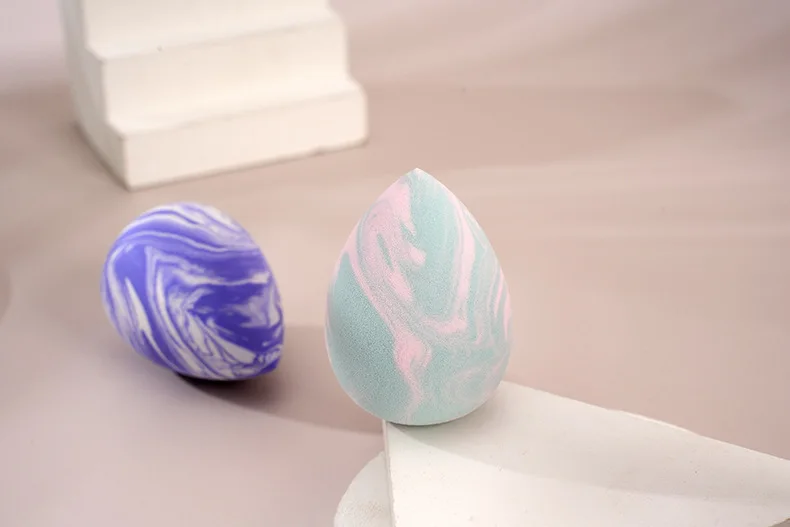 Hydrophilic Marbled Salmon Colorful Beauty Egg Blender Sponge for Makeup