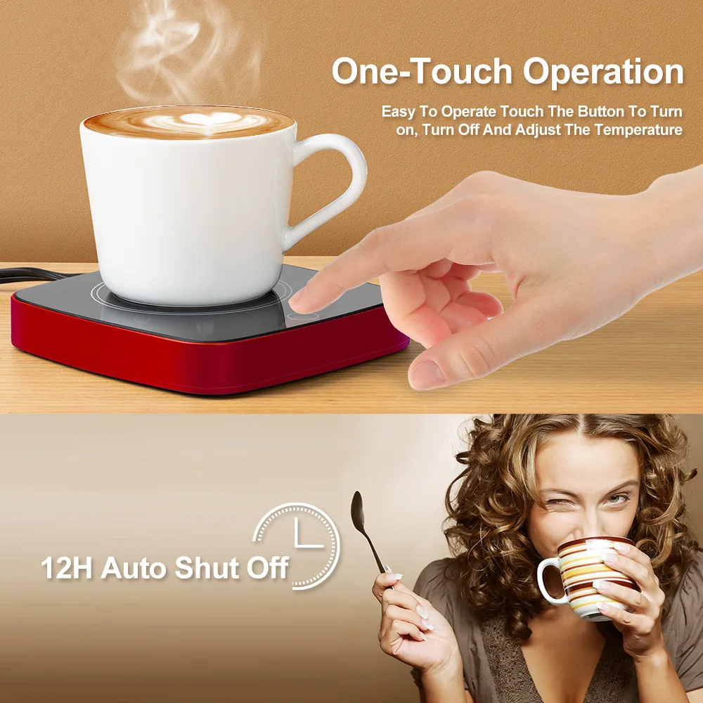 USB Coffee Mug Warmer:Smart Electric Coffee Cup Warmer for Desk with Auto Shut Off-Coffee Accessories for Home Office Desk