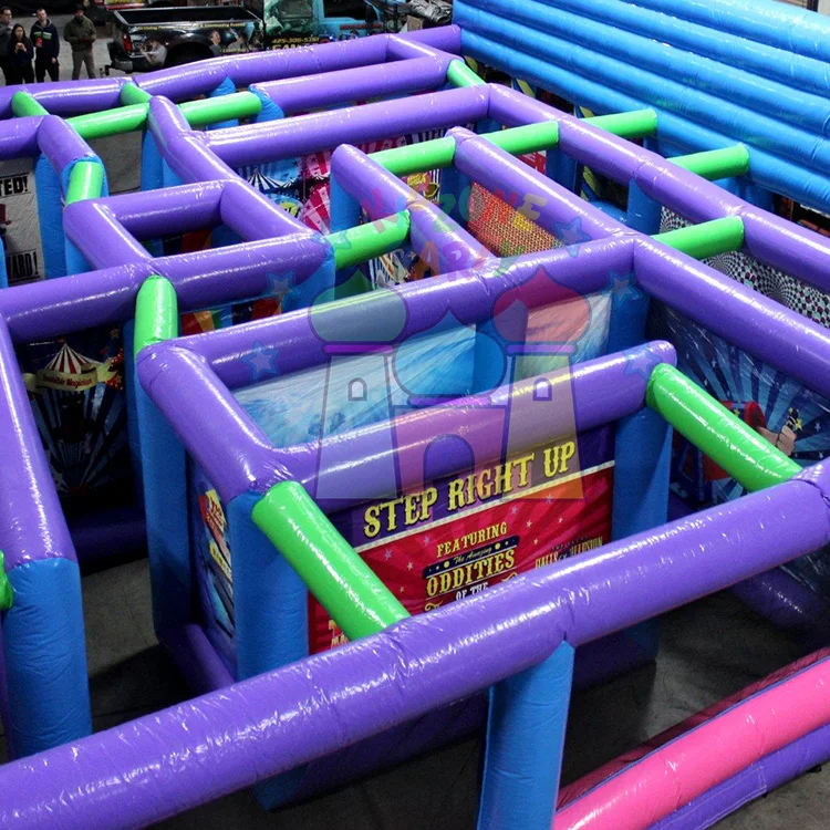 Outdoor party game inflatable castle maze carnival fun house maze for kids and adults