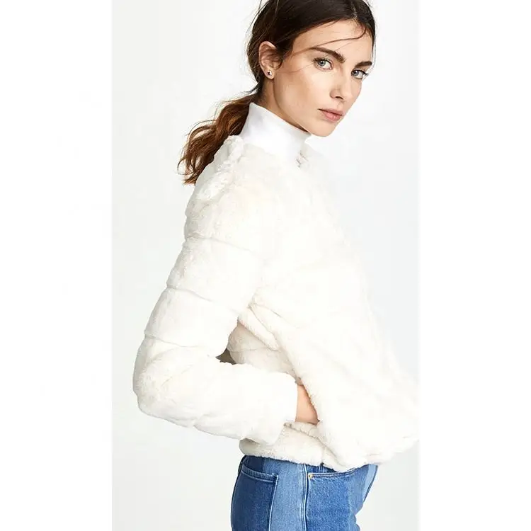 Winter women fashion white short mink fur line cutting leopard-print ladies fur coat
