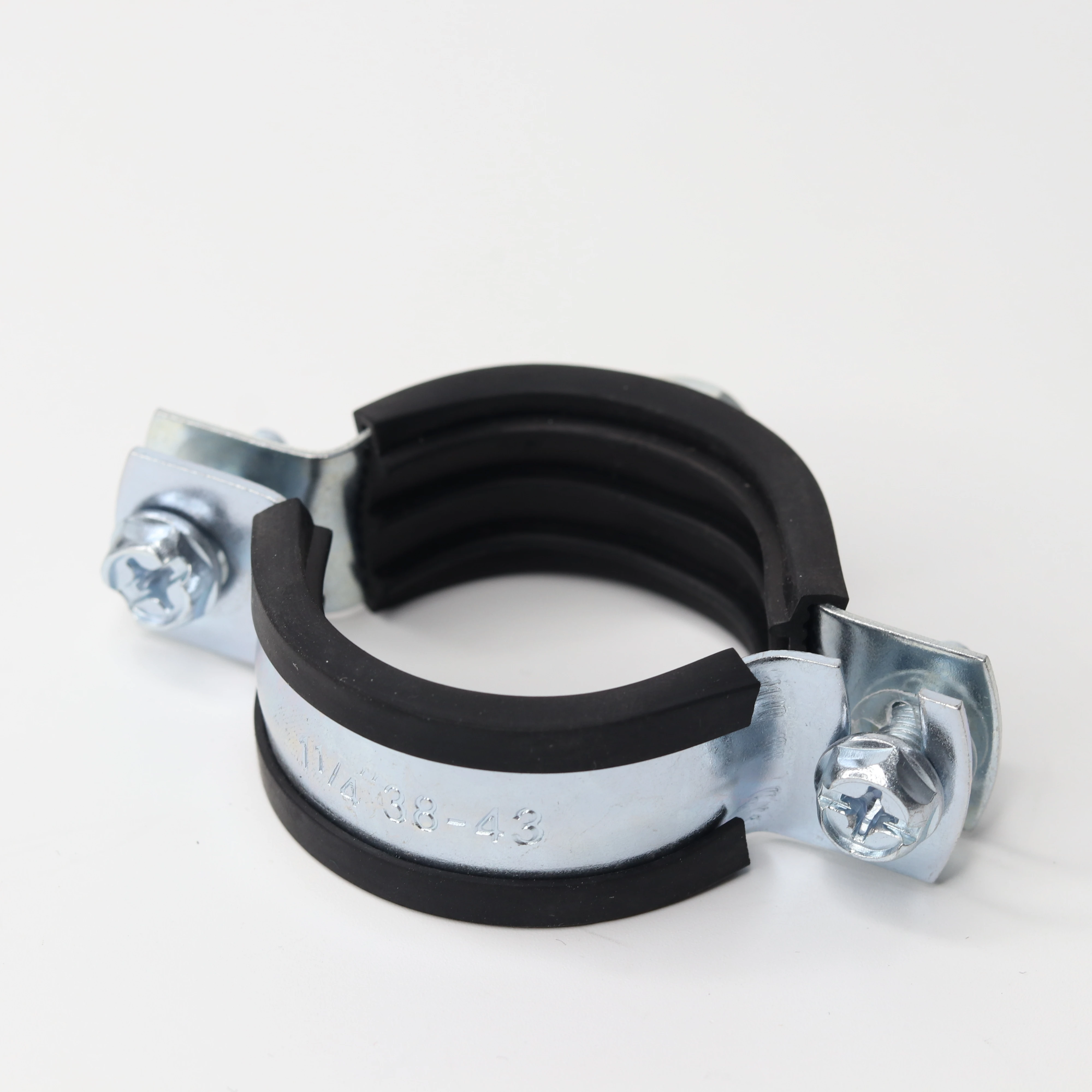 One Side Open Heavy Duty Pipe Clamps With Epdm Rubber And With Reinforced Band Zinc-plated with M8 Nut