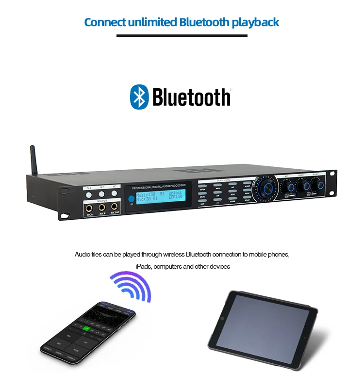 AP-800 Professional digital Pro audio mixer echo sound system karaoke mixer DSP processor for sale