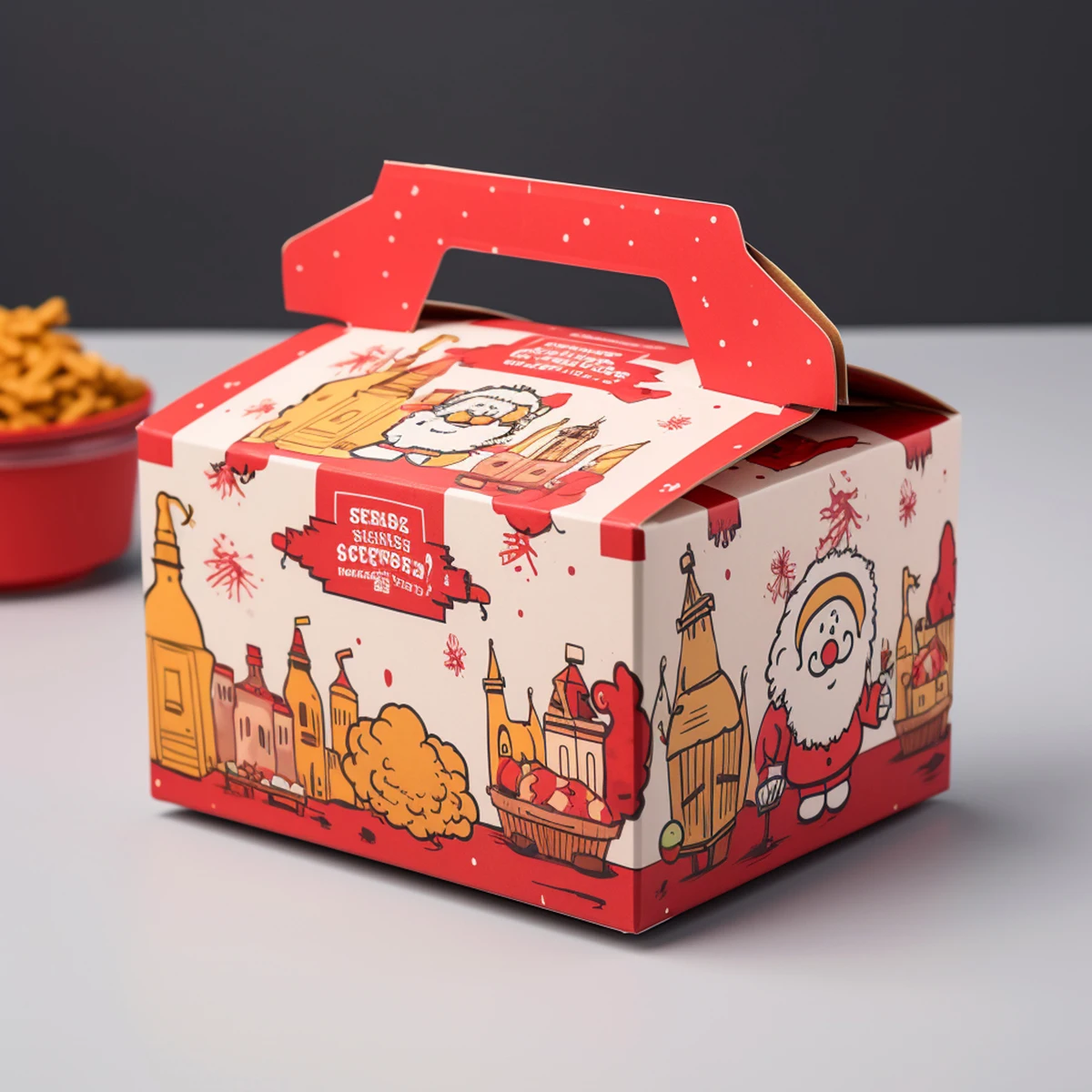 Takeout eco friendly custom logo lunch disposable Fried chicken portable food pastry kraft paper box