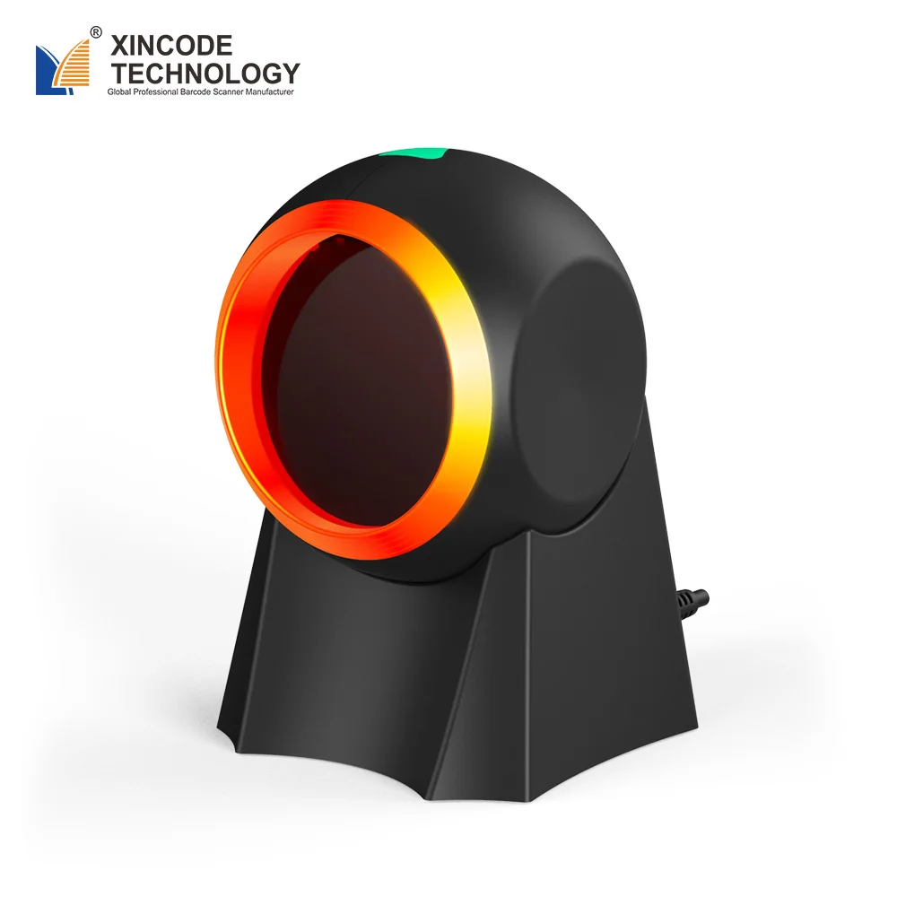 Xincode  2D Hands-Free desktop barcode scanner USB table scanner Wired Barcode Readers for Stores 1D 2D wired Barcode Reader