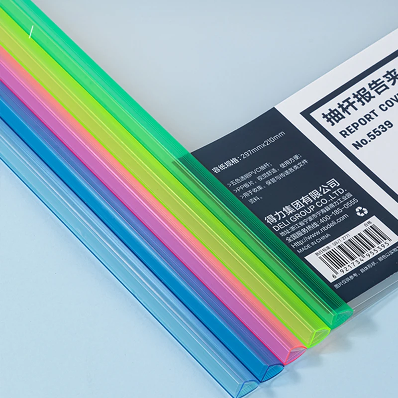 5 Pack Assorted Colors Clear Report Covers 50 Sheet Capacity Sliding Bar PP Paper Material Presentation Folder A4 Bag Patterns