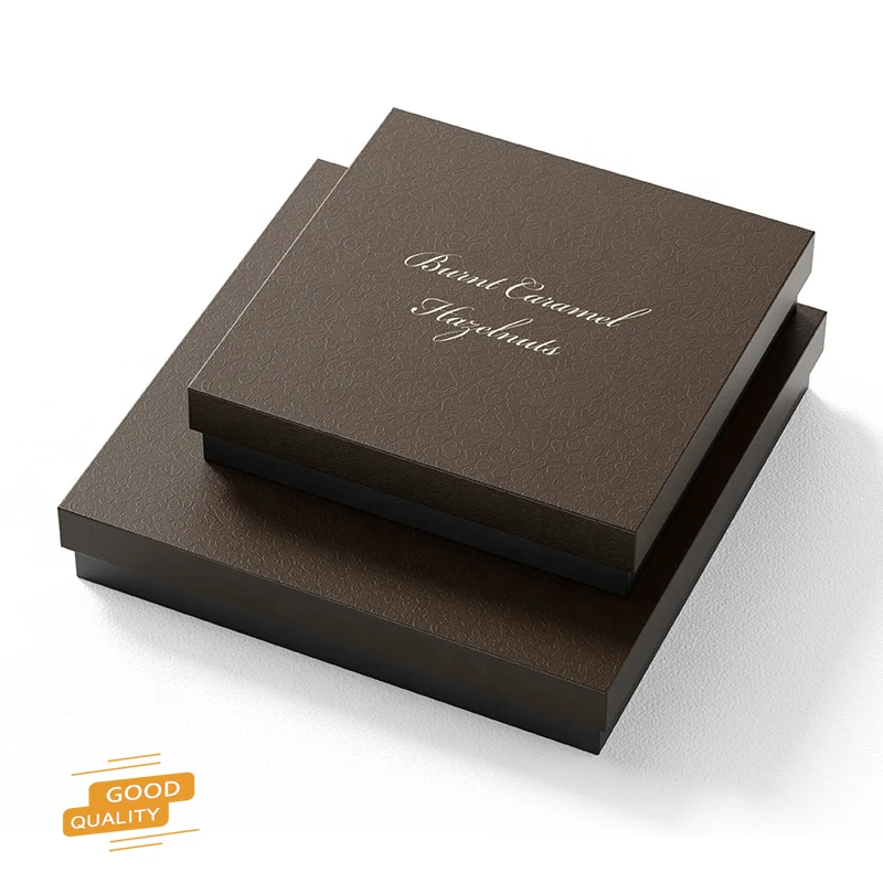 Wholesale Custom Logo Truffle Chocolate Packaging Paper Gift Boxes With Dividers Luxury Black Bonbon Chocolate Box