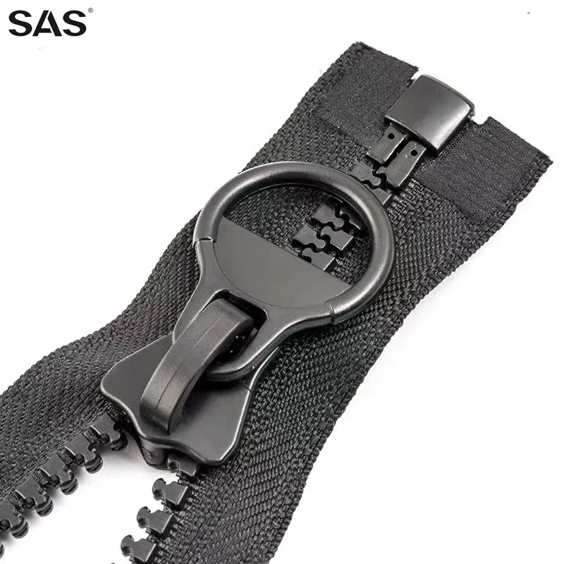 Аксессуары для SAS Zip 5 #8 # fermeture eclair Puller с открытым концом застежка-молния логотипом цвет черный тент пластиковая смола