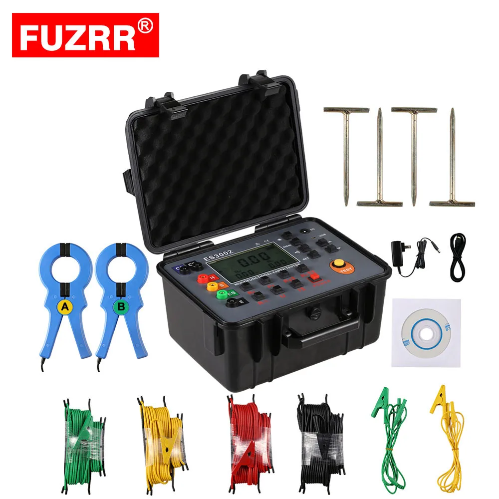 FUZRR Dual-clamp Grounding multifunctional resistance tester double clamp ground soil resistivity resistance test instruments