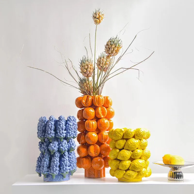 Modern Unique Art Deco Ceramic Vase for Wedding Centerpieces or Gifts as Tabletop Decorative Accessory Fruit vase