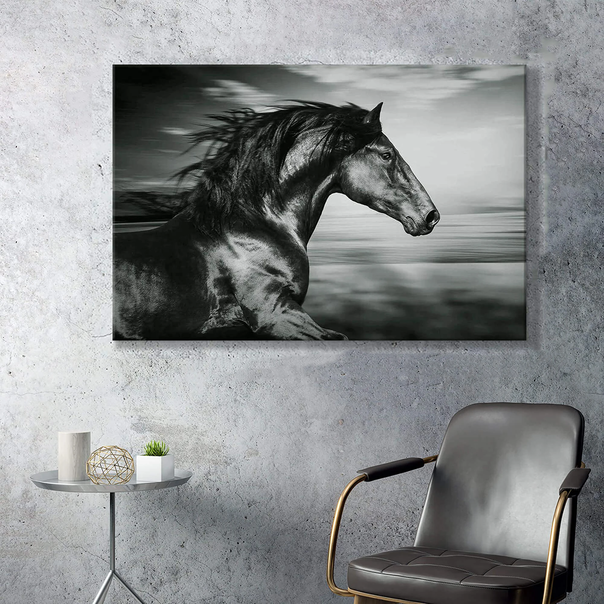 Living Room Wildlife Painting Wall Art Decorative Painting Running Horses Bedroom Mural Poster Print Wall Art
