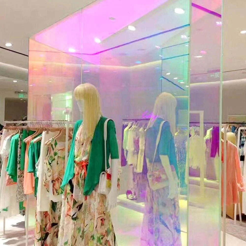 Royal Glory 3M Quality 70 Microns Self Adhesive Dichroic Iridescent Window Film for Building Glass and Acrylic