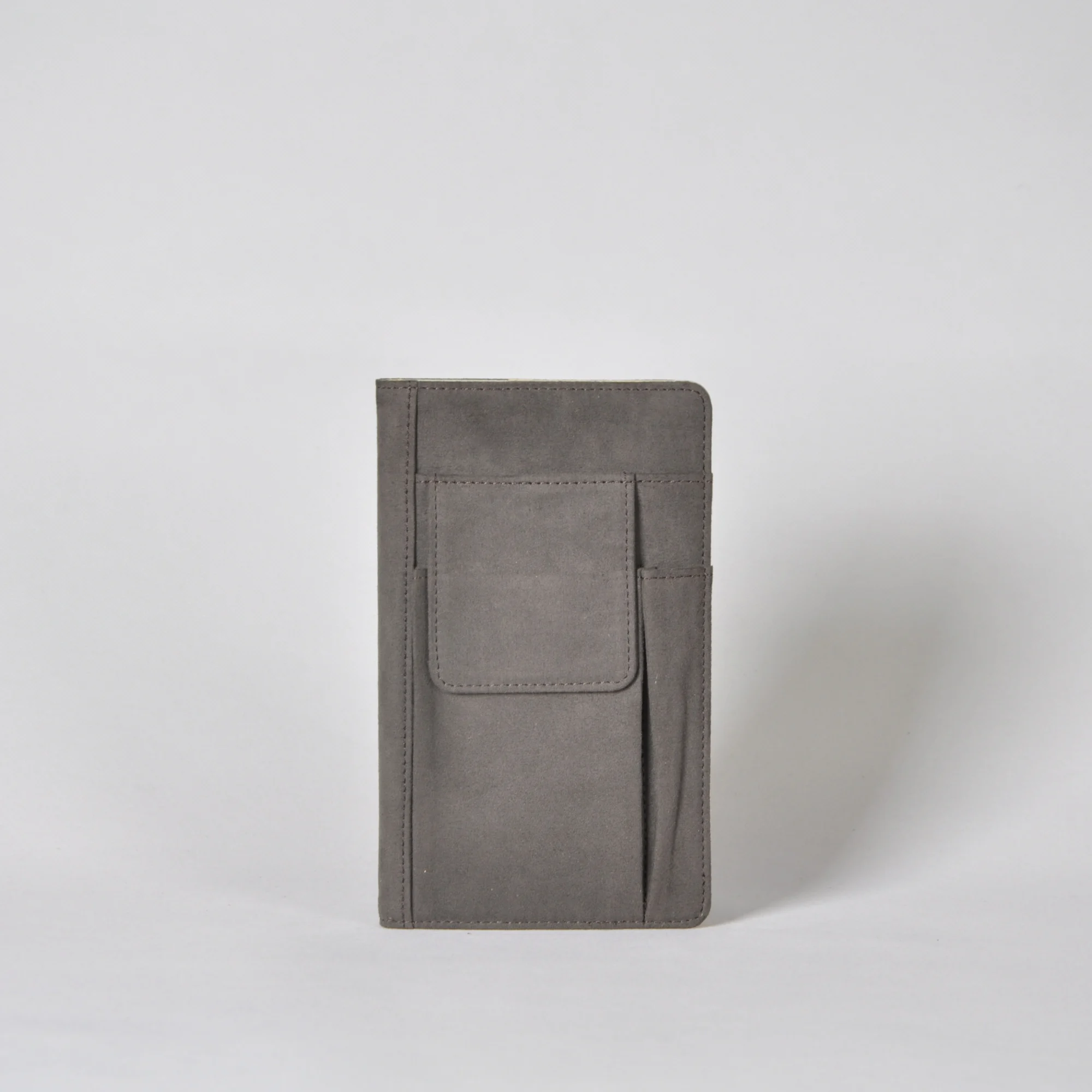 Customized Notebook PU Leather Cover Book Notebook Cover with Phone Mobile Pocket and Pen Slot