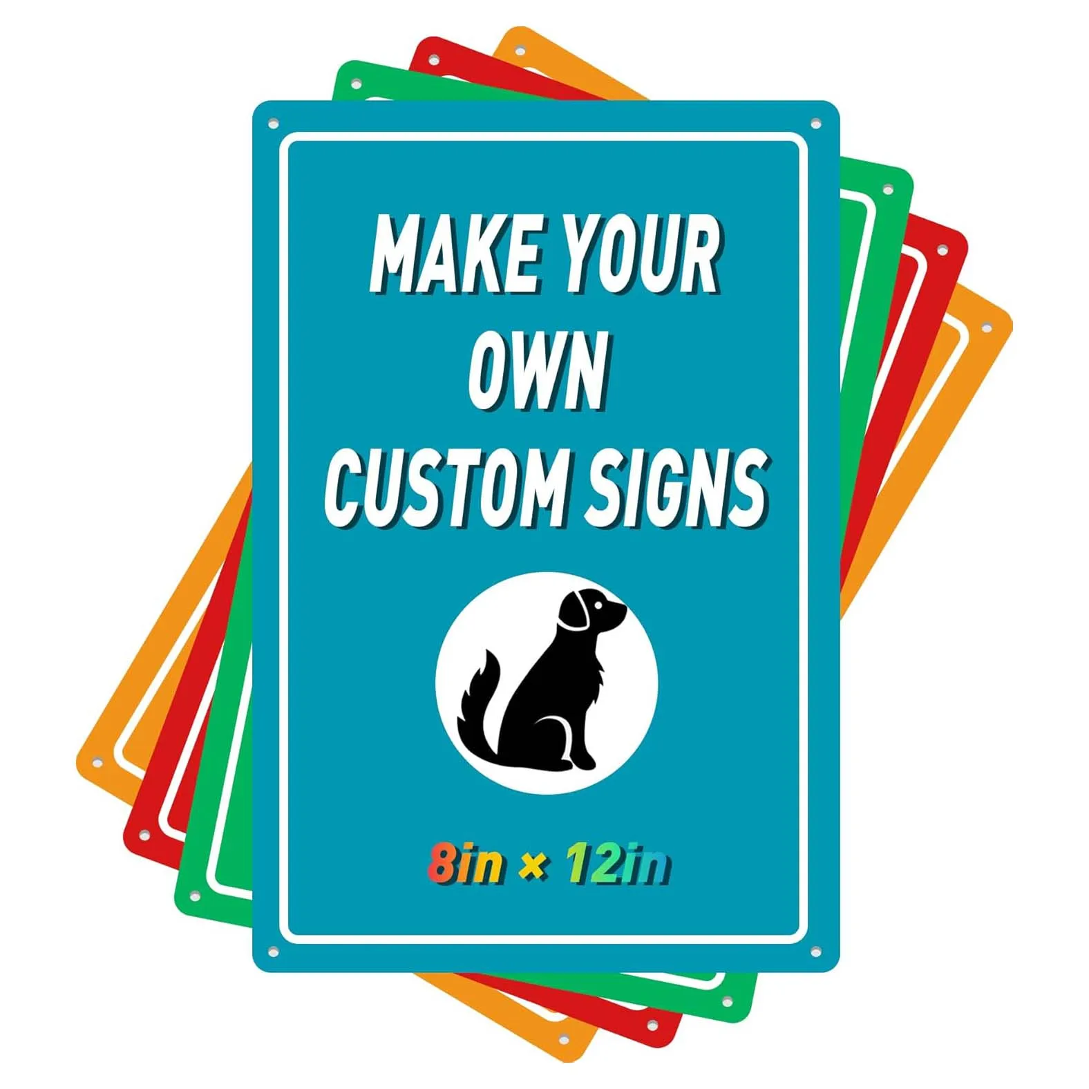 Custom Outdoor Cast Iron Dog Yard Sign No Poop Pit Bull Stop Sign for Yard Metal Printed Technique