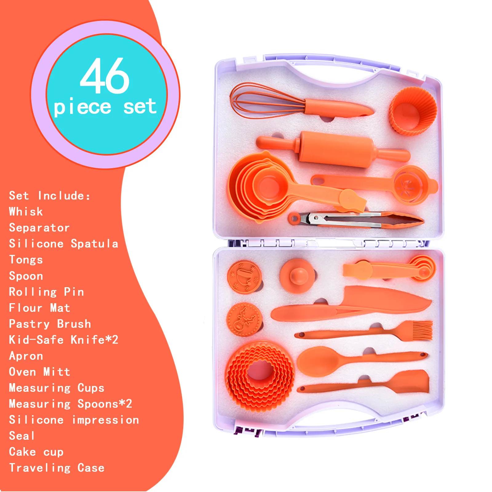 46 Pieces Children Present Nonstick 46 Pcs Safety Material No Toxic S Kitchen Utensils  Utensils And Kitchen gadgets Sets