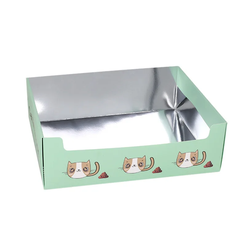 Wholesale Cute Paper Film Outdoor Disposable Cat Litter Box Traveling Portable Cat Litter Box Disposable Litter Boxes For Cats