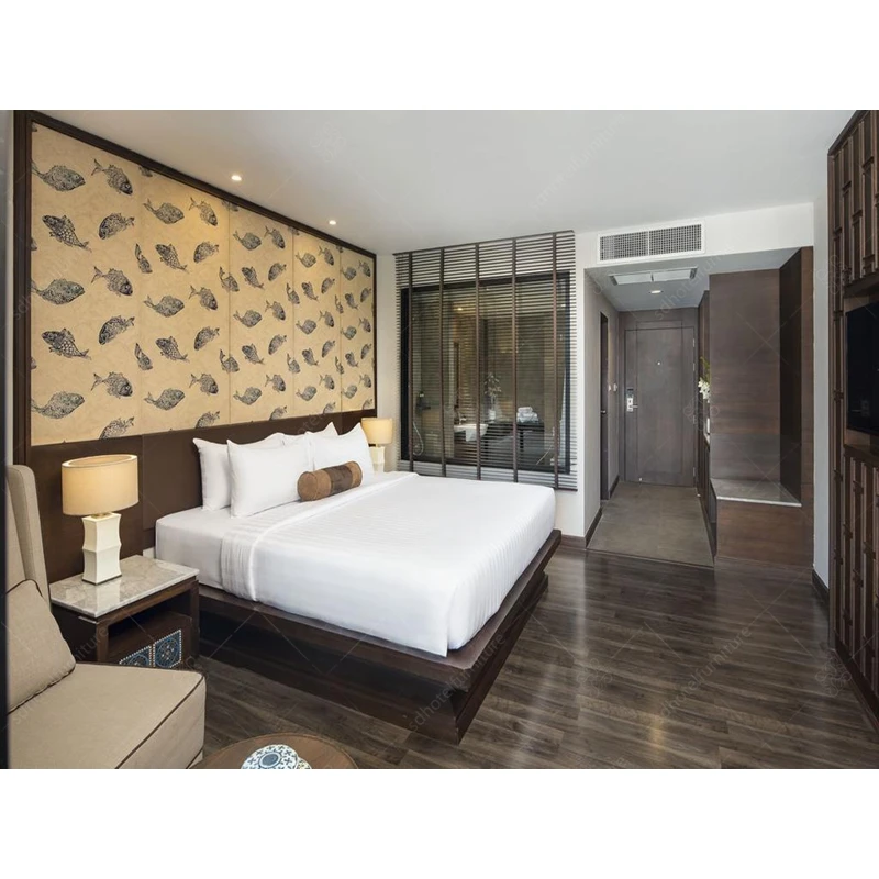 Japanese Feel Hotel Bedroom Furniture Set Modern Hotel Furniture Room For Sale