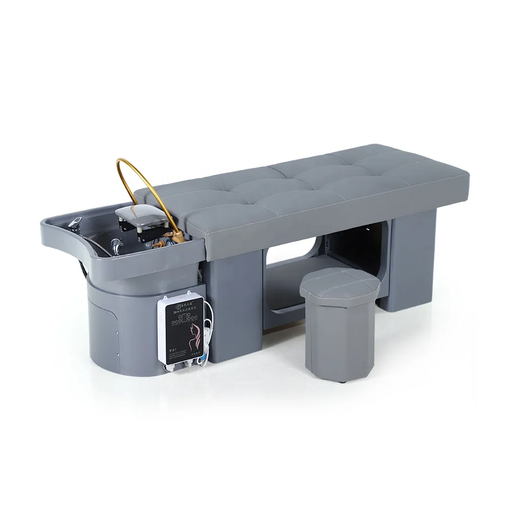 Luxury Modern Beauty Salon Hair Washing Head Therapy Spa Thai Nursing Electric Water Circulation Shampoo Bed with Tabk and Chair