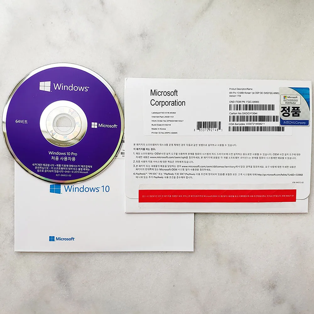 Windows 10 Professional OEM Key COA Sticker Original OEM DVD Full Package Windows 10 Pro
