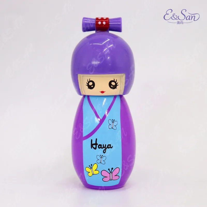 PT081A 20ML Wholesale Colored Kawaii Kimono Dolls Shape Empty Glass Refill Empty Perfume Atomizer Spray Bottle