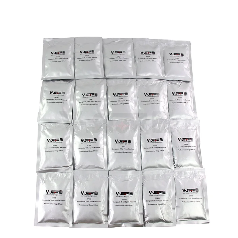 
20 пакетов V-show, титановый порошок для холодной машины, порошковый композитный порошок для холодной пиротехнической машины для фонтана 
