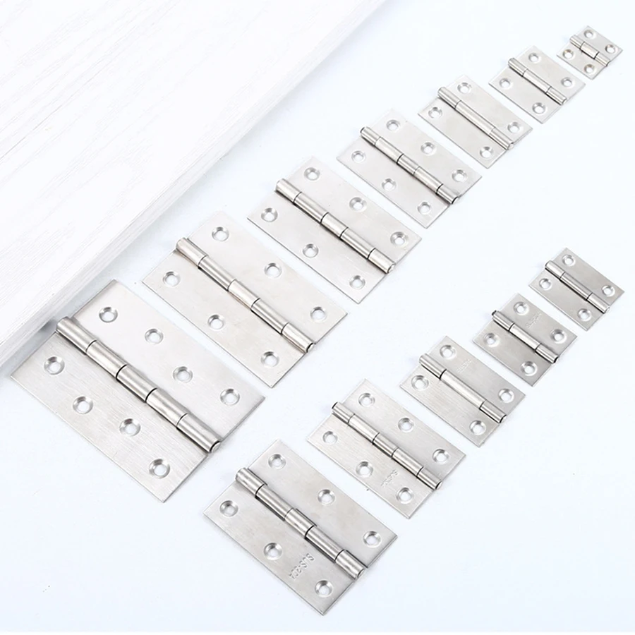 Small Series Door Hinge 1 1.5 2 2.5 3 3.5 4 Inch Mini Flat 304 Stainless Steel Door Hinges for Boxes and Window