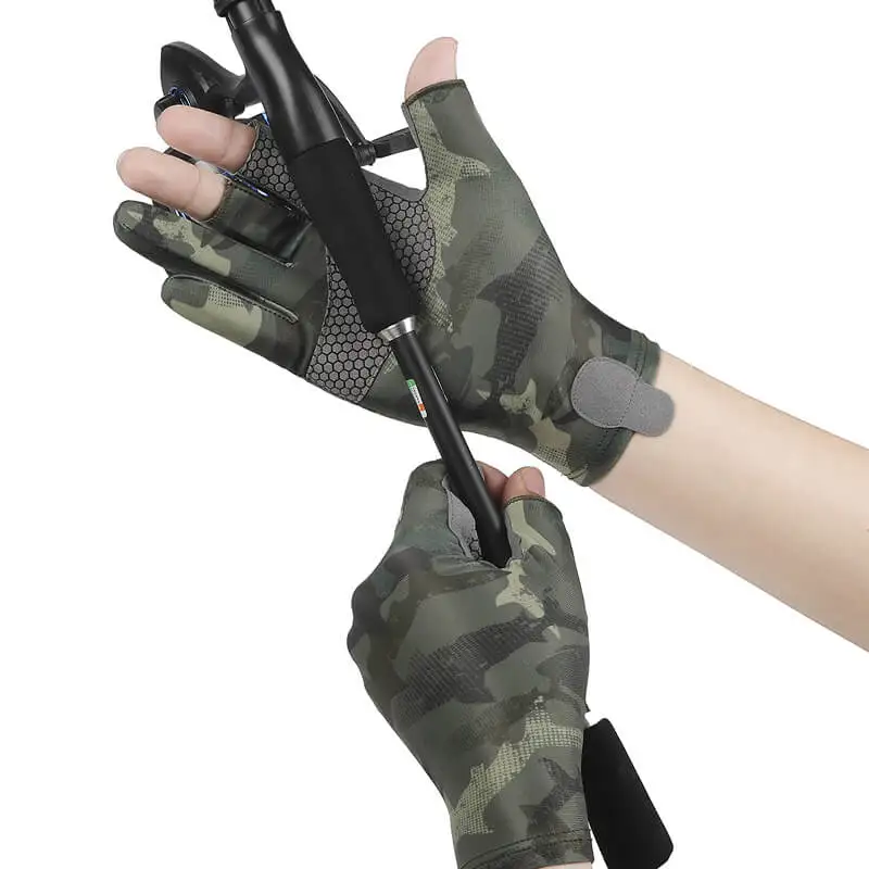 Oem Wholesale Uv Protection Fishing Gloves Waterproof 5 Cut Finger Anti-slip Fishing Glove Fingerless Fish Gloves For Work Fish