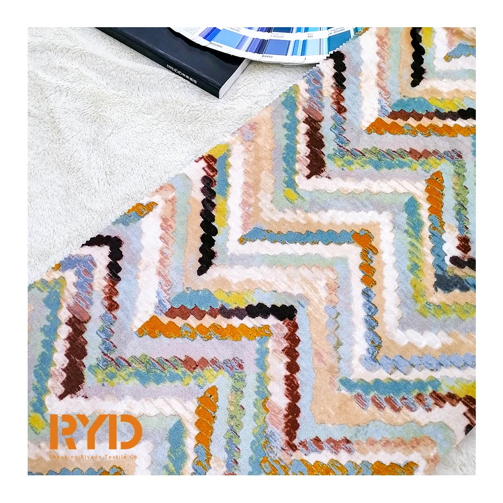 digital printing knitting Italy velvet Holland velvet polyester sofa fabric classic design fabric painting