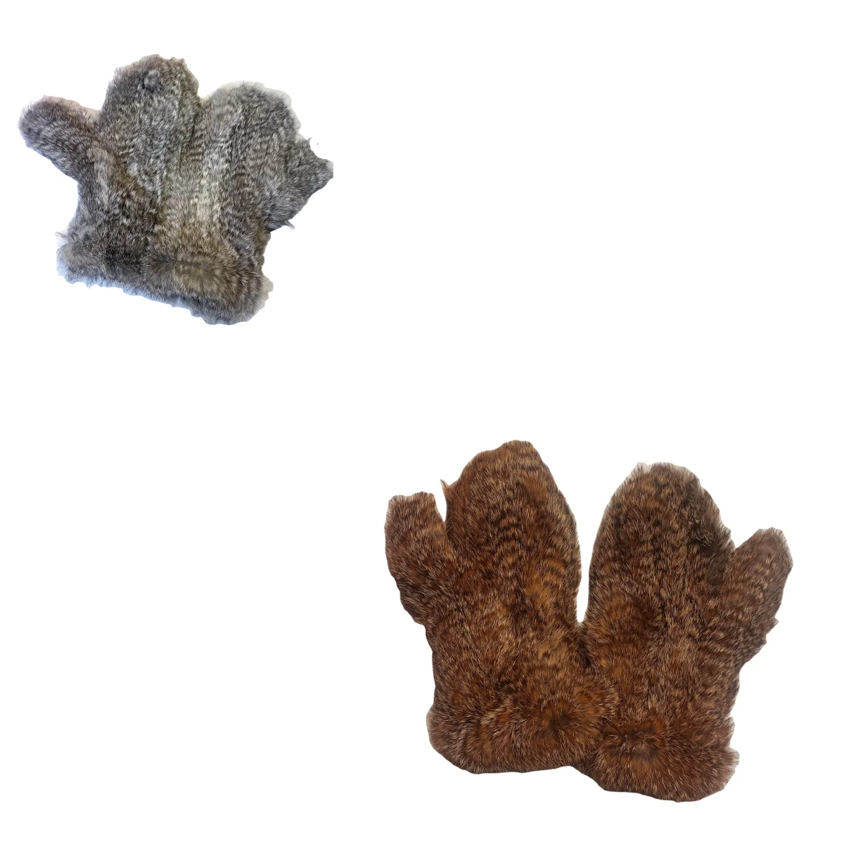 KMR-BLK Fur Winter Customize Rabbit Fur mittens for daily life Warm woolen mittens women Winter Fashion mittens