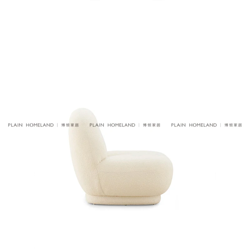 Lamb Velvet Suede Boucle Modern Fabric High Fashion Home Furniture Chairs Living Room Synthetic Leather High Density Sponge