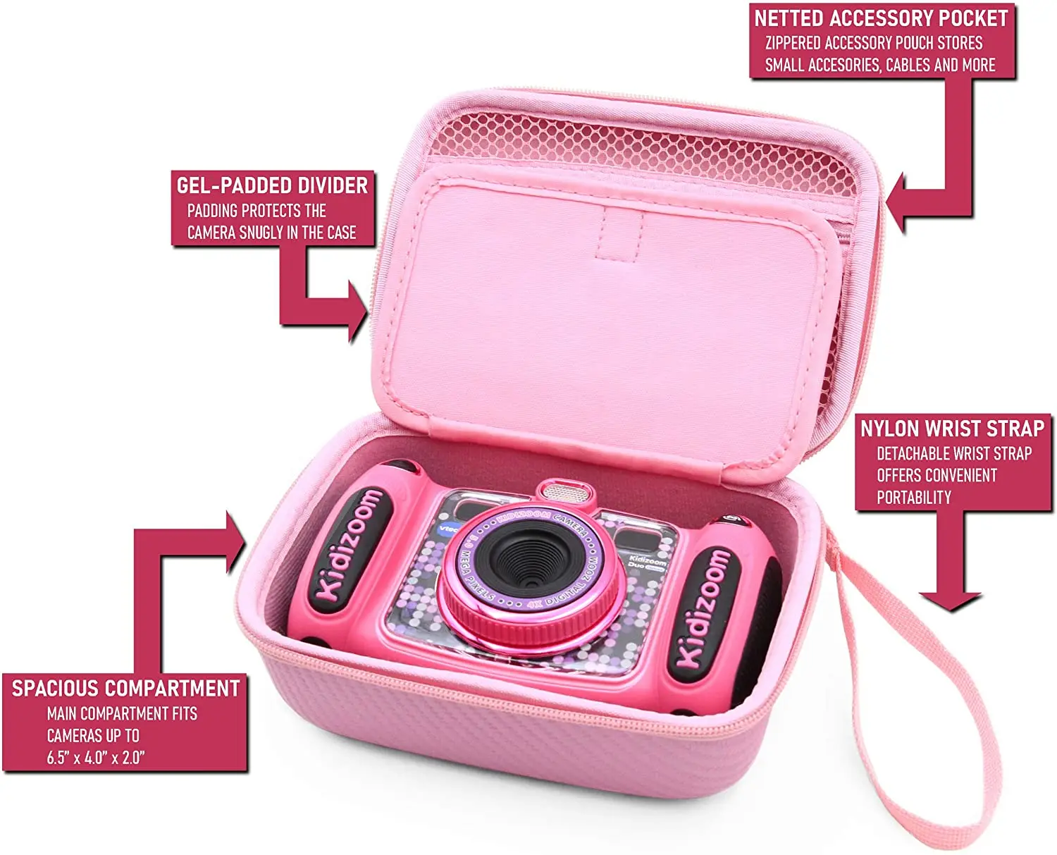 Custom Logo Hard Shell Carrying Case for Kids VTech Kidizoom Camera Waterproof Durable Portable Travel Storage Bag Accessories