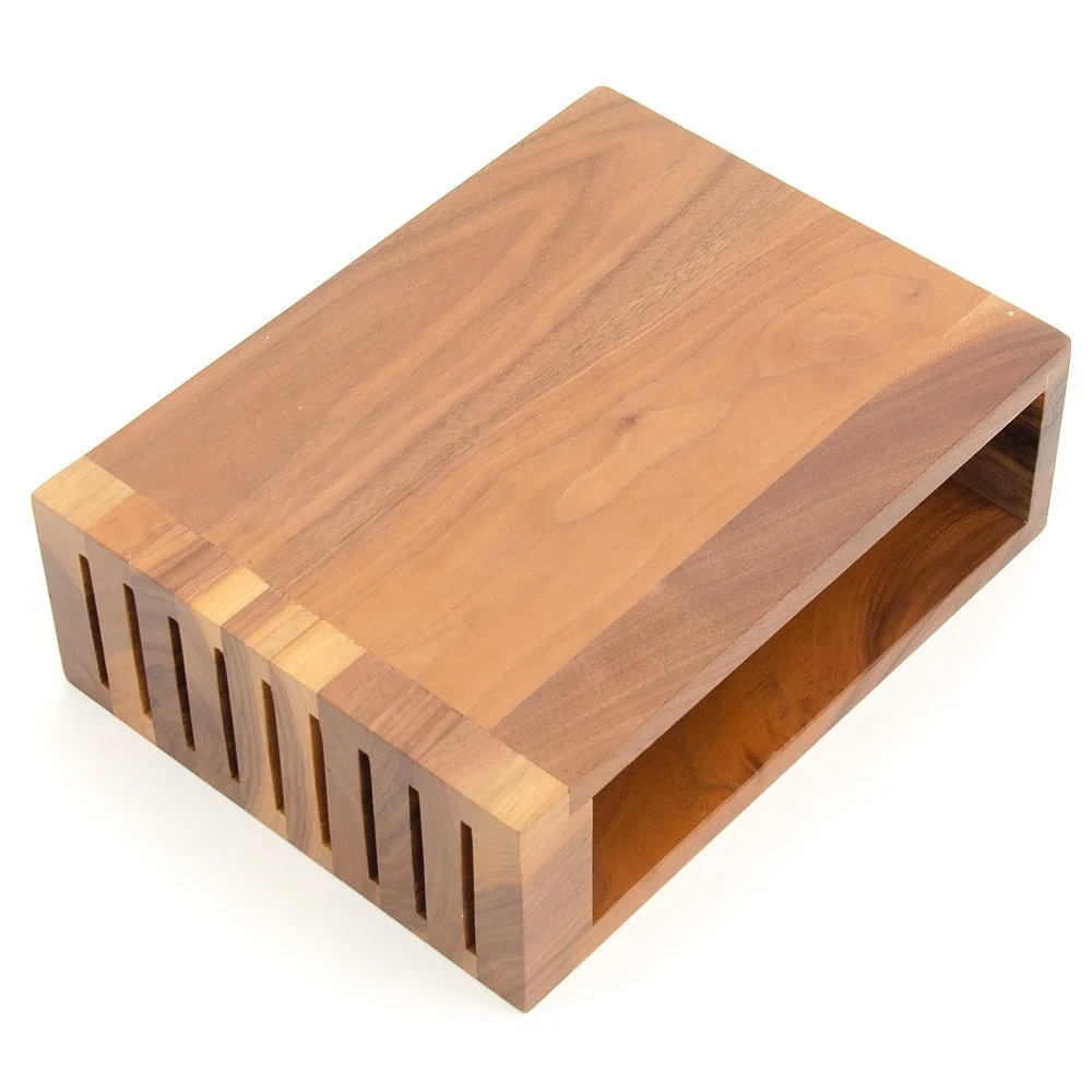 Kitchen knife accessories wood magnet knife holder wooden knife block stand wholesale acacia wood power magnetic block