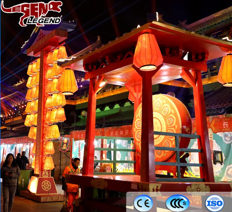 Colorful dimming lantern gongs and drums landscapes sculptures festivals carnival indoor and outdoor lantern exhibitions
