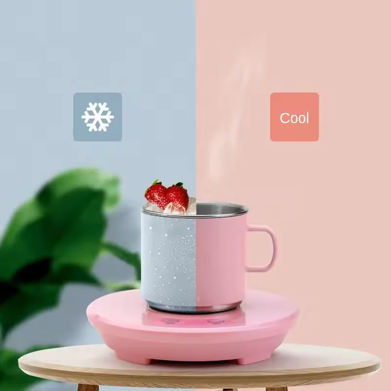 2 in 1 Quick Cooling and Heating Smart Coaster Electric USB Mug Cooler Mug Warmer with Cup for Drinking
