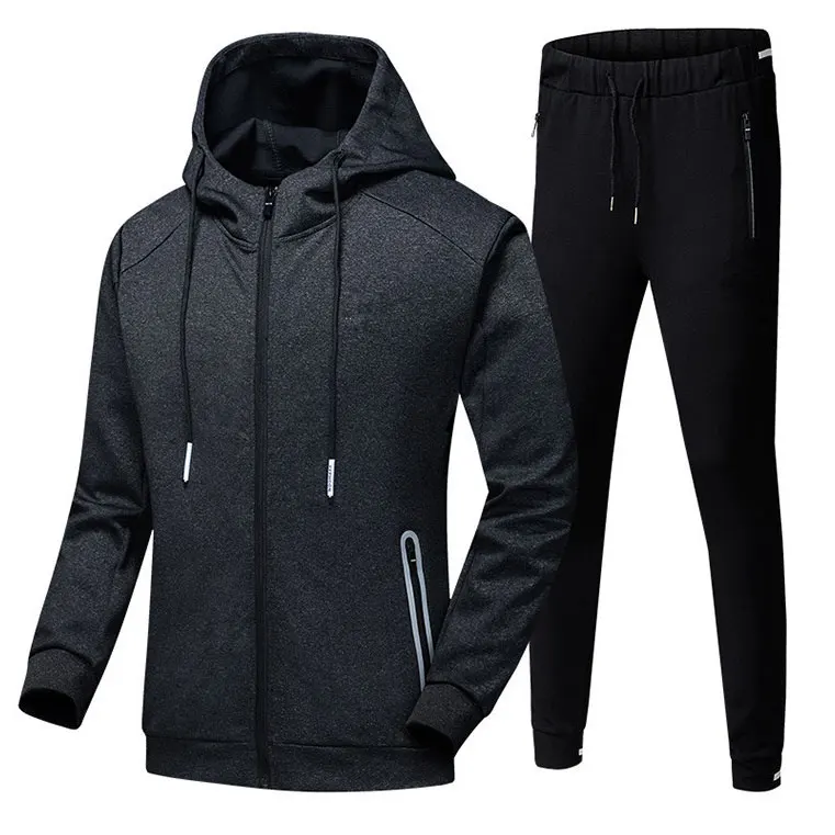 
Wholesale Running Wear Two Piece Set Zip Up Fleece Custom Men Tracksuits With Hood 