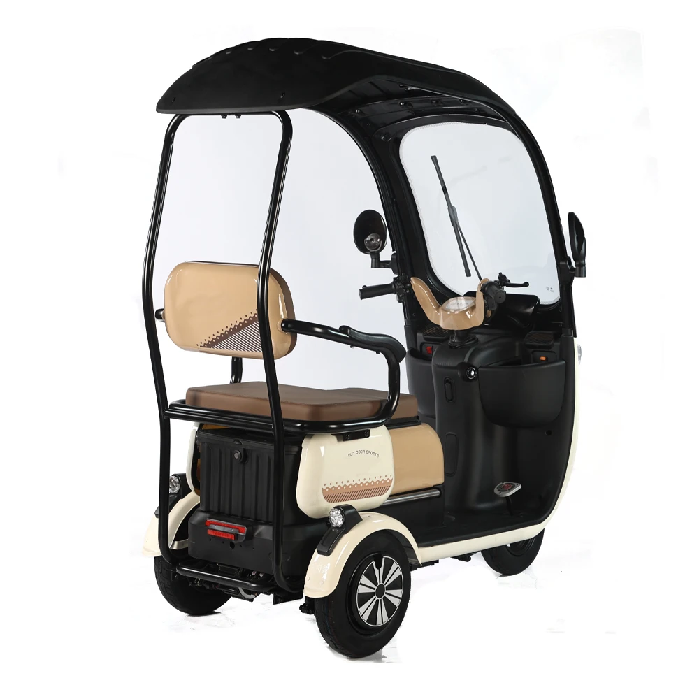 High Quality 500W Tricycle Electric Bike Long Range Electric Pedicab 3 Wheel Cargo Ebike With Roof