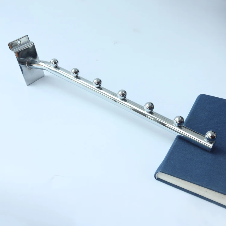 Заводской хром цветной дисплей крюк провод slatwall с 8 шариками