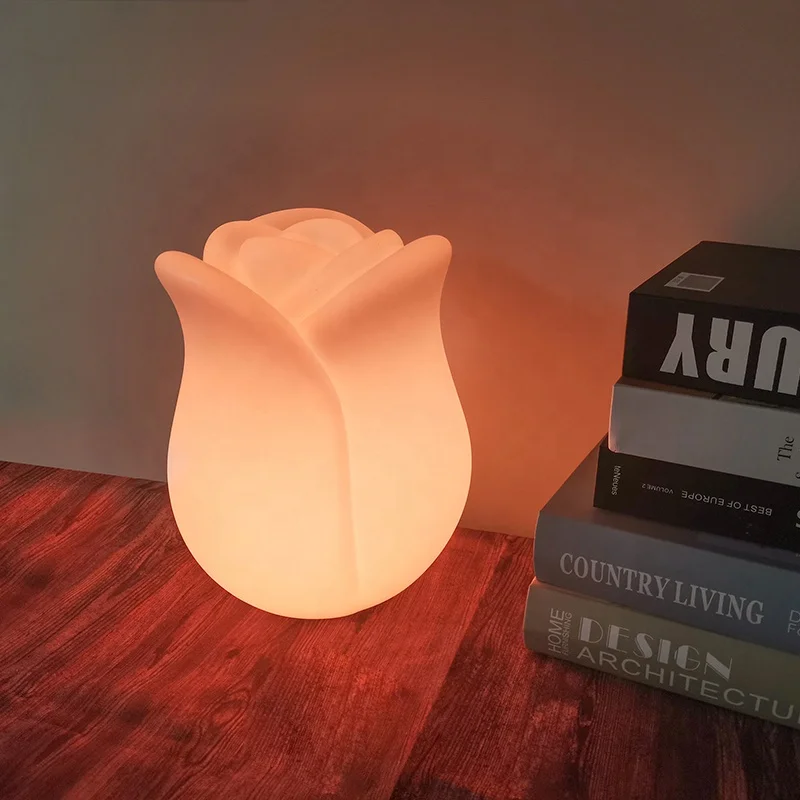 Hot sale High quality16 colors LED Rechargeable Rose Crystal table lamp Touch control table lamps