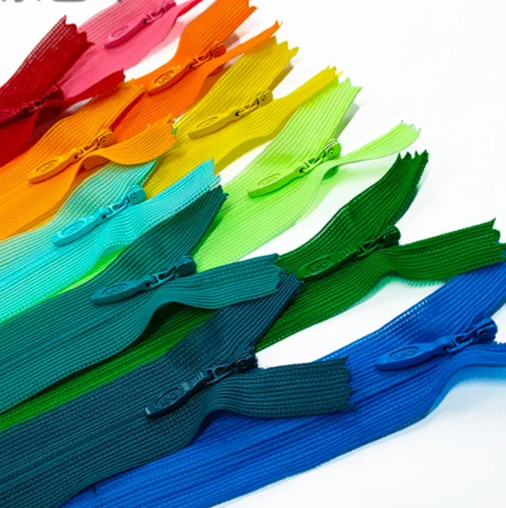 In stock lace invisible zipper black and white color home textile clothing invisible zipper