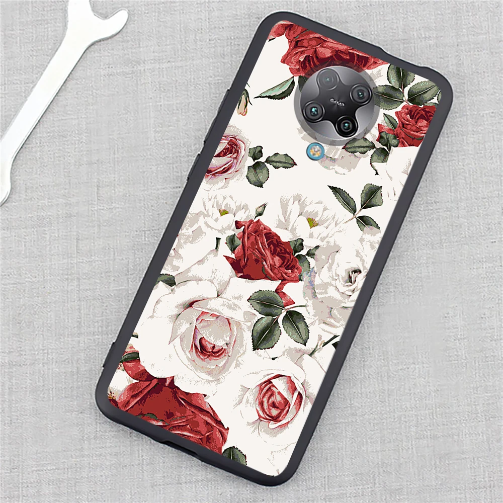 Girls Retro 3D flower matte soft Phone Case For xiaomi redmi K40 pro