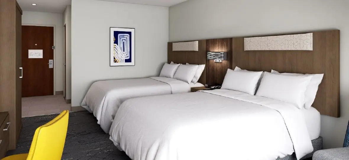 GRT6203 Holiday Inn Express Formula Blue Hotel Furniture Modern Customized Wood Hotel Bedroom sets